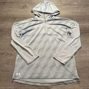 Under Armour Sweatshirt Womens Small Gray Quarter Zip Pullover Athletic Hoodie